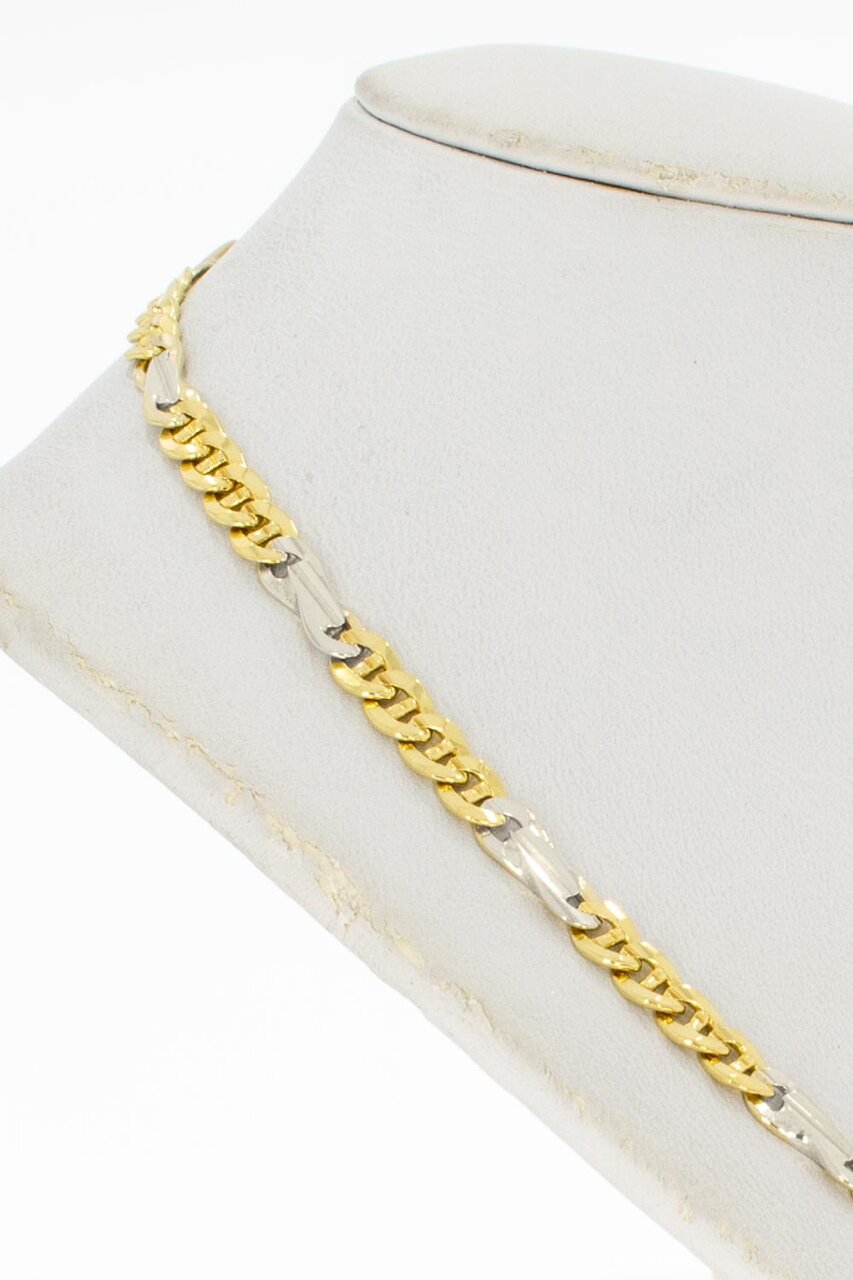 18 Karat Bicolor-Gold Ankerkette - 51,3 cm