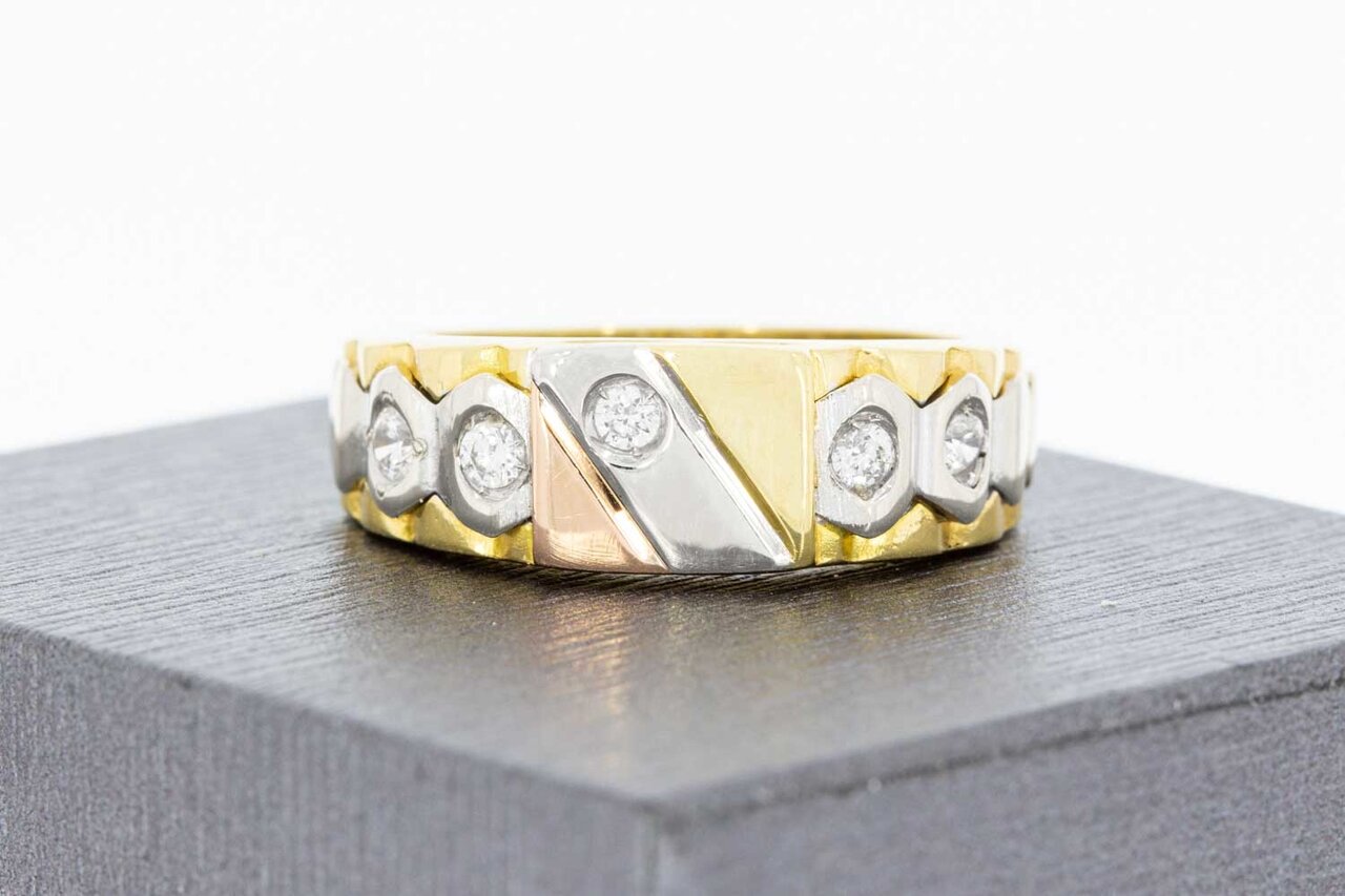18 Karat Gold Statement-Ring mit Zirkonia - Ringgr&ouml;&szlig;e 62