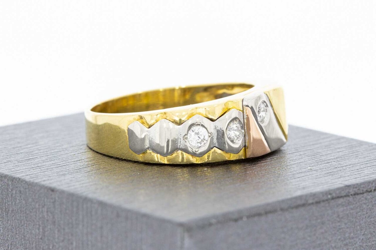 18 Karat Gold Statement-Ring mit Zirkonia - Ringgr&ouml;&szlig;e 62