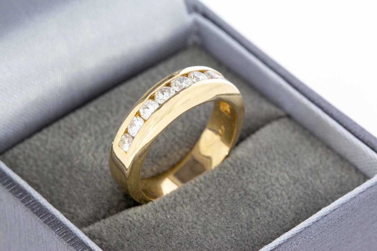 585 Gold Ring Damen mit Diamant 0,58 ct - Ringgr&ouml;&szlig;e 54