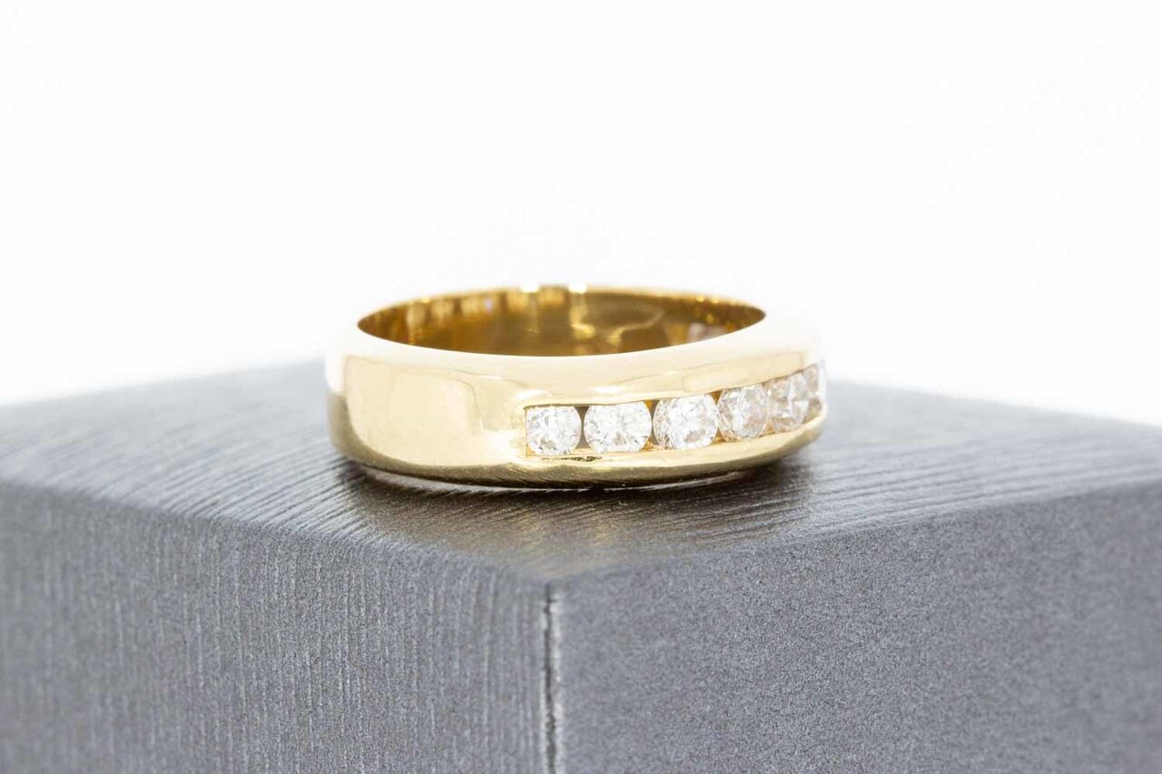 585 Gold Ring Damen mit Diamant 0,58 ct - Ringgr&ouml;&szlig;e 54