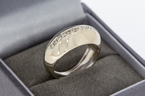 18 Karat Weißgold Diamant Ring - 18 mm