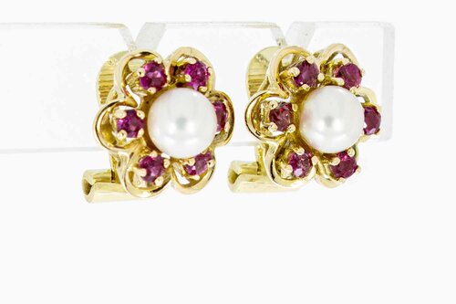 Edelstein Ohrclips Damen 14 Karat Gold - 1,2 mm