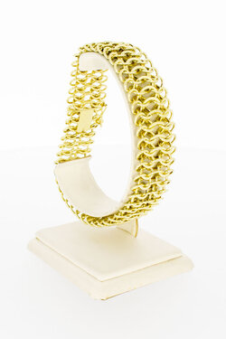 14 Karat geflochtenes Gold Armband - 22 cm