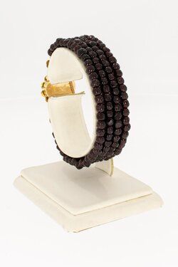 Granatarmband mit Goldverschluss - 19 cm