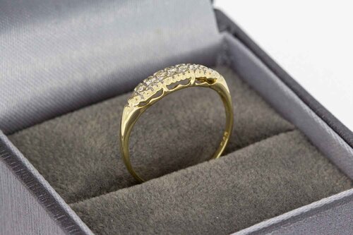Bandring Damen 585 Bicolor-Gold mit Diamant - Ringgr&ouml;&szlig;e 52