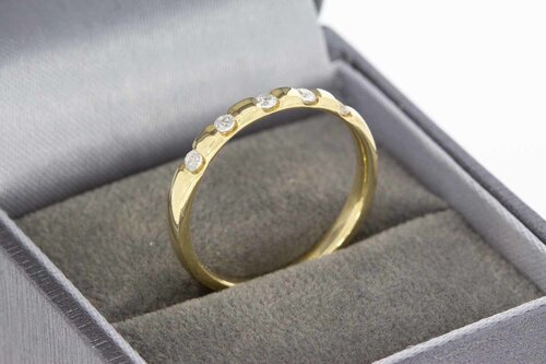 14 Karat Gold Frauenring mit Zirkonia - 18,4 mm
