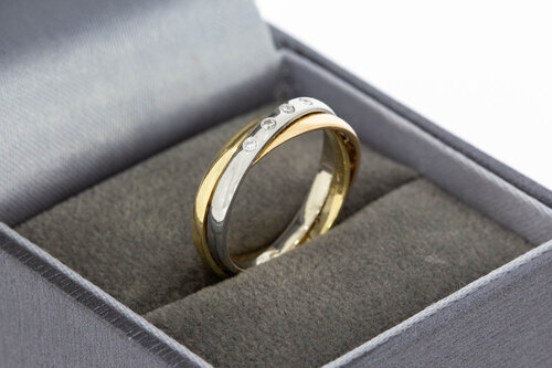 Diamant Crossover Ring 14 Karat - 15,6 mm