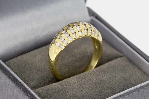 18 Karat Gold Bandring Damen mit Diamant - Ringgr&ouml;&szlig;e 52