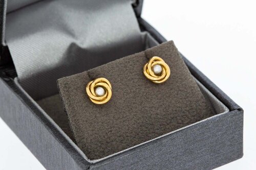 14 Karat Gold Perlen Ohrstecker Damen - 7,1 mm