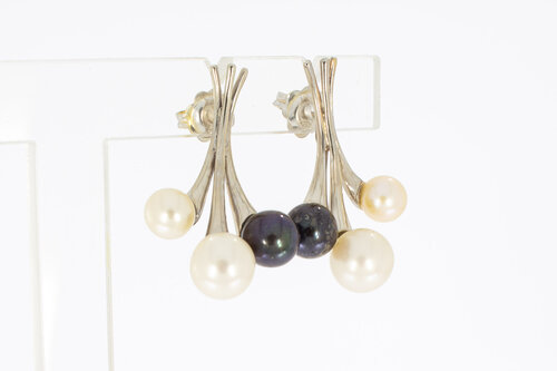 Perlen Ohrstecker 18 Karat Gold - 2,8 cm