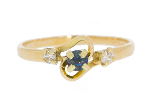 18 Karat Edelstein Goldring - 15,2 mm