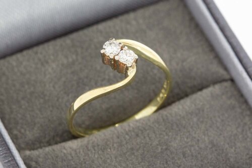 14 Karat Gold Ring mit Diamant - 17,1