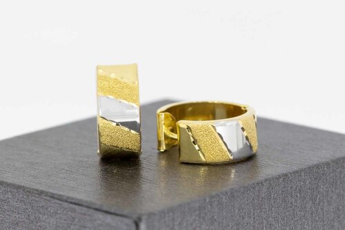14 Karat bicolor Gold Kreolen - 1,5 cm