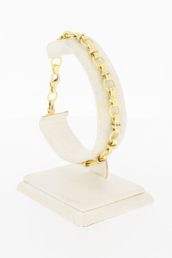 18 Karat Bicolor-Gold Ankerarmband Damen - 20,5 cm