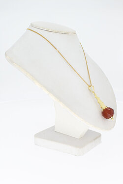 14 Karat goldene Vintage Karneol Anh&auml;nger