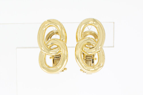 14 Karat Gold Design Ohrclips f&uuml;r Damen - 2 cm