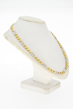18 Karat Bicolor-Gold Figarokette Herren - 70,9 cm