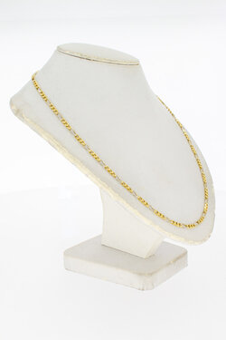 18 Karat Bicolor-Gold Figarokette - 64,5 cm