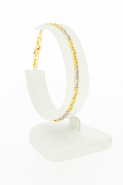 18 Karat Bicolor-Gold Falkenaugenarmband - 19,2 cm