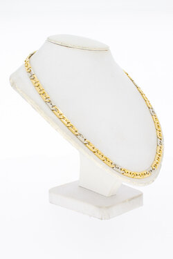 18 Karat Bicolor-Gold Falkenaugenkette Herren - 61 cm