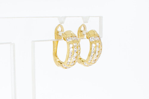 18 Karat Gold Ohrclips Damen mit Saphir - 1,6 cm