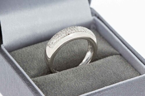 18 Karat Gold Bandring mit Diamant - Ringgr&ouml;&szlig;e 53, 5,3 g