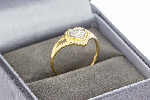 18 Karat Gold Herzring Damen mit Diamant - Ringgr&ouml;&szlig;e 54