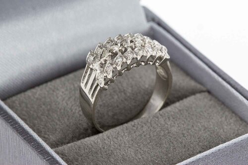 18 Karat Gold Bandring mit Diamant - Ringgr&ouml;&szlig;e 53, 3,5 g