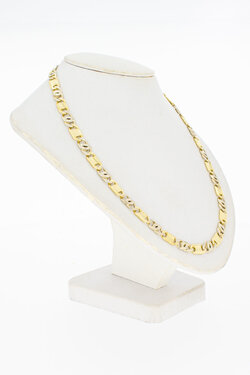 585 Bicolor-Gold Falkenaugenkette - 53 cm