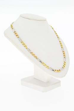 18 Karat Bicolor-Gold Figarokette - 47 cm
