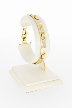 18 Karat Bicolor-Gold Gliederarmband - 18,5 cm