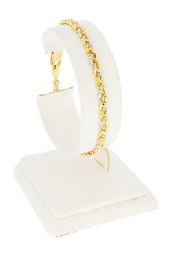 18 Karat Bicolor-Gold Fantasiearmband - 19 cm