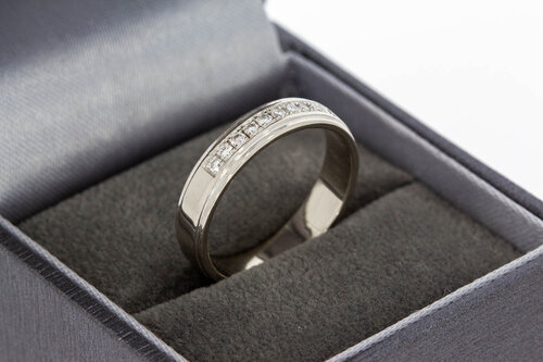 Bandring Damen 750 Wei&szlig;gold mit Diamant - Ringgr&ouml;&szlig;e 56