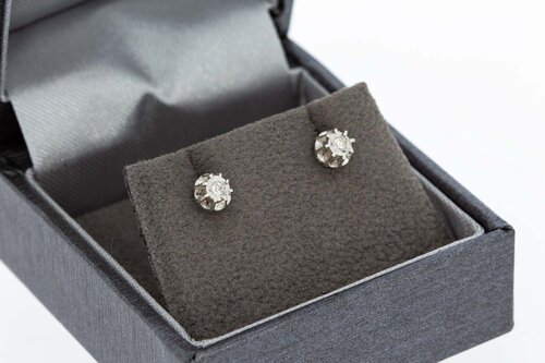 14 Karat Gold Diamant Ohrstecker - 0,5 cm
