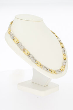 18 Karat Bicolor-Gold Falkenaugenkette Herren - 71,2 cm