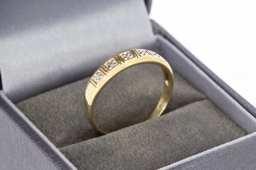Bandring Damen 585 Bicolor-Gold mit Diamant - Ringgr&ouml;&szlig;e 60