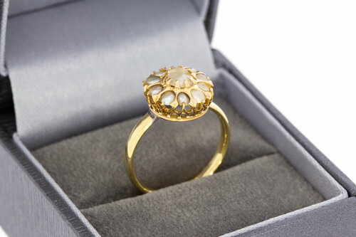 18 Karat Gold Marquise-Ring Damen mit Opal - Ringgr&ouml;&szlig;e 53