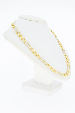 18 Karat Bicolor-Gold Figarokette Herren - 59,6 cm