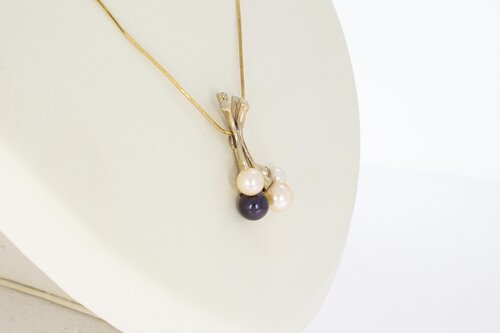 18 Karat  Damen Perlenanh&auml;nger - 3,1 cm