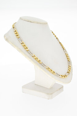 18 Karat Bicolor-Gold Figarokette Damen - 40,1 cm