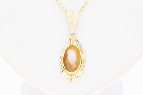 14 Karat Gold Kamee Anh&auml;nger Damen