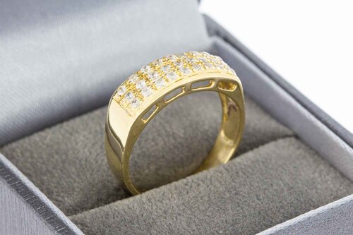 Bandring Damen 585 Gold mit Zirkonia - Ringgr&ouml;&szlig;e 57 (18,1 mm)