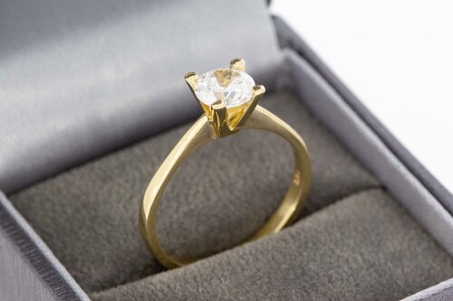 585 Gold Solit&auml;rring Damen mit Saphir - Ringgr&ouml;&szlig;e 57