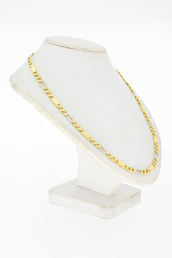 18 Karat Bicolor-Gold Figarokette Herren - 62,3 cm