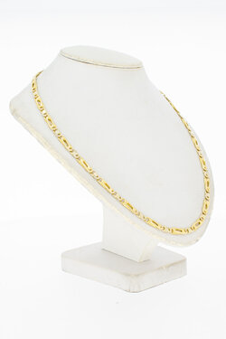 18 Karat Bicolor-Gold Falkenaugenkette - 52,2 cm