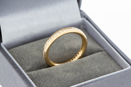 18 Karat Gold Memoire-Ring Damen mit Diamant - Ringgr&ouml;&szlig;e 51