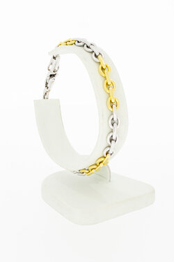 18 Karat Bicolor-Gold Ankerarmband - 19,2 cm