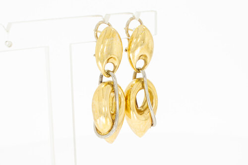 18 Karat Bicolor-Gold Ohrh&auml;nger Damen - 4,6 cm