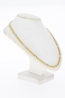 585 Bicolor-Gold Falkenaugenkette - 45 cm